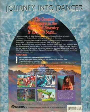King's Quest V - Absence Makes the Heart Go Yonder_Disk2 box cover back